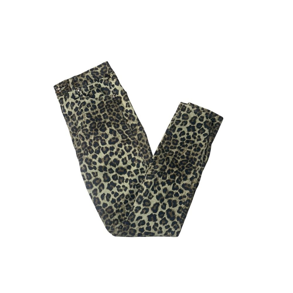 Good American Leopard Print Good Waiste Crop Skinny‎ Jeans Animal Print Size 4